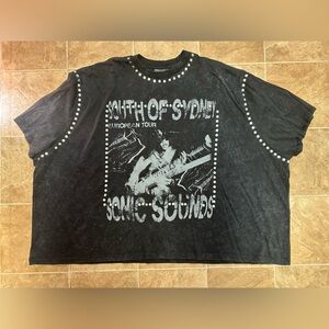 ASOS Black Graphic T-Shirt with Studded Details